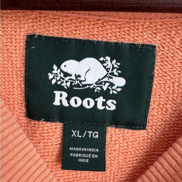 ROOTS Crewneck Sweatshirt Men XL light Orange 100% Organic Cotton Comfy Soft - Picture 2 of 7